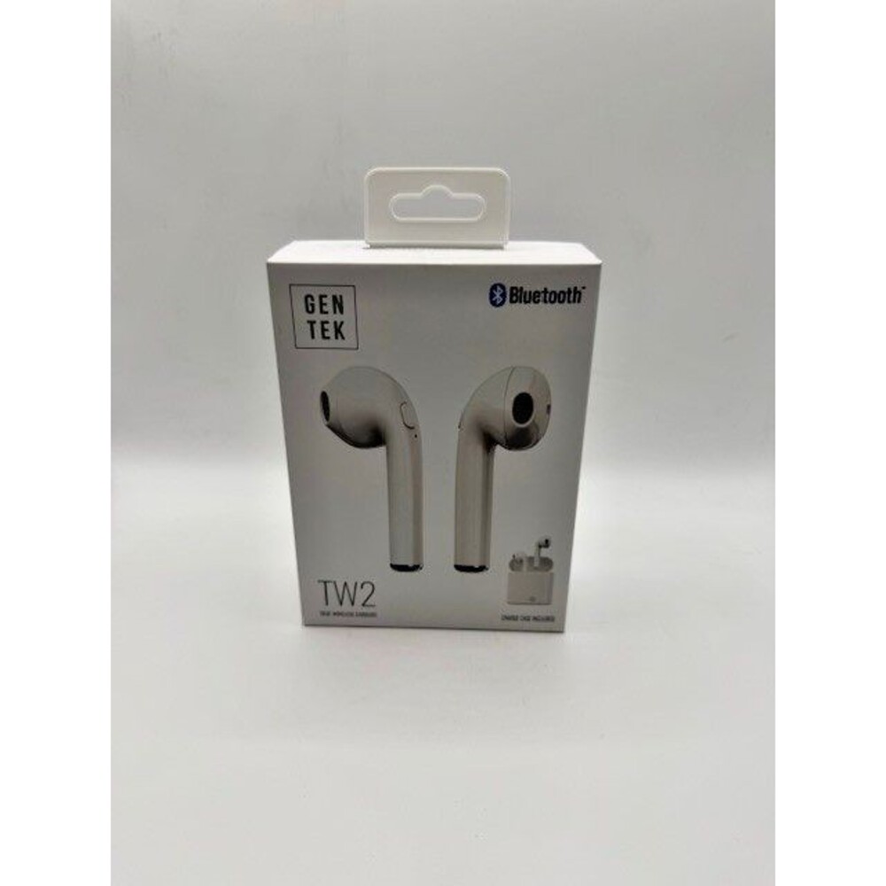 Gen Tek TW2 Bluetooth Wireless Earbuds w/ Charging Case White New Open Box